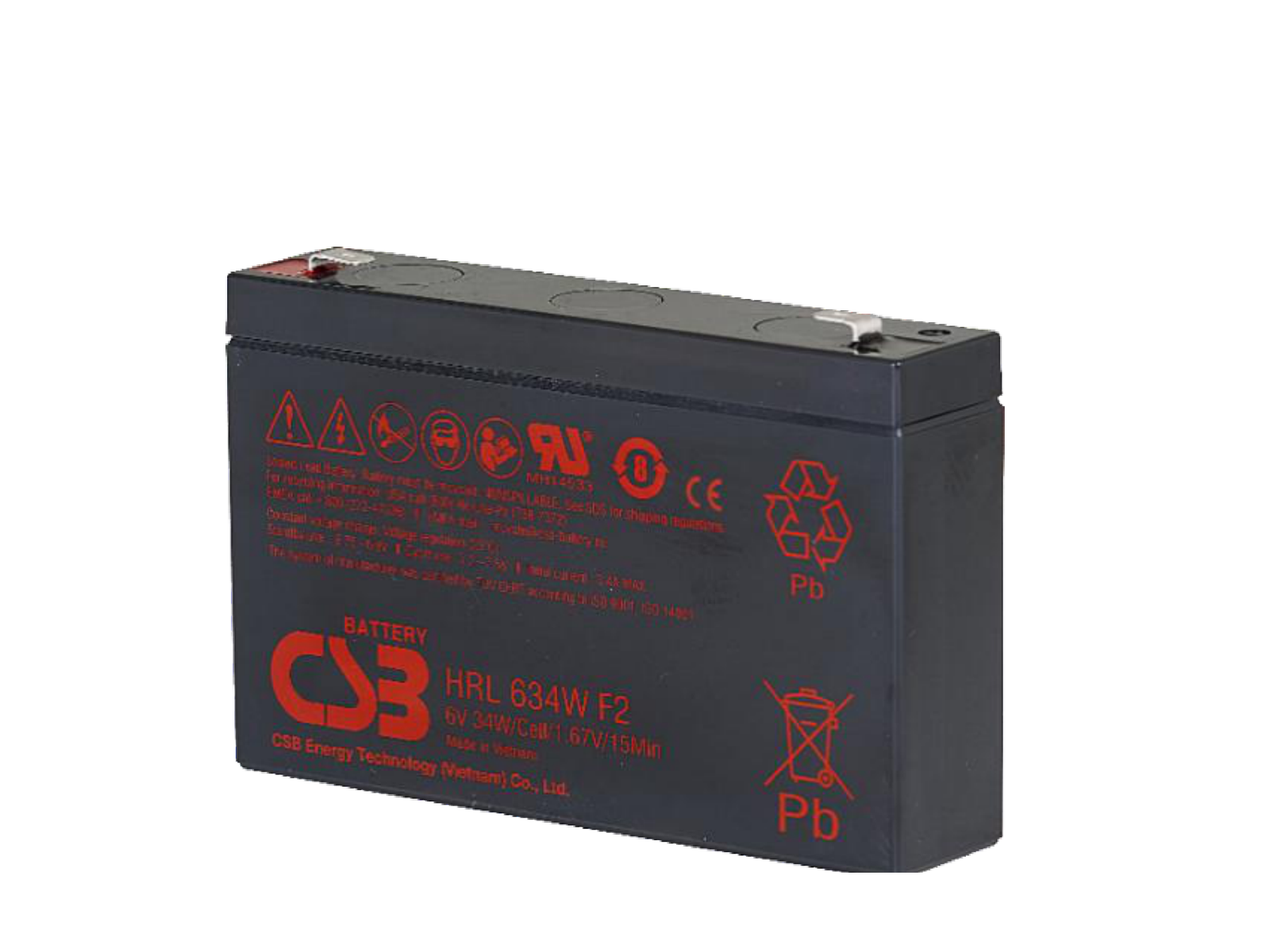 CSB HRL634W 为 6V AGM 阀控式铅酸蓄电池