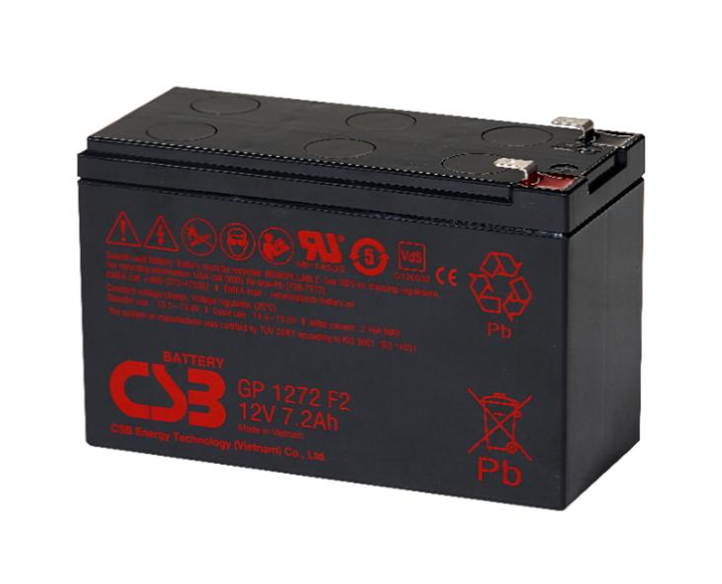 CSB GP1272 12V 7.2Ah 阀控式AGM蓄电池