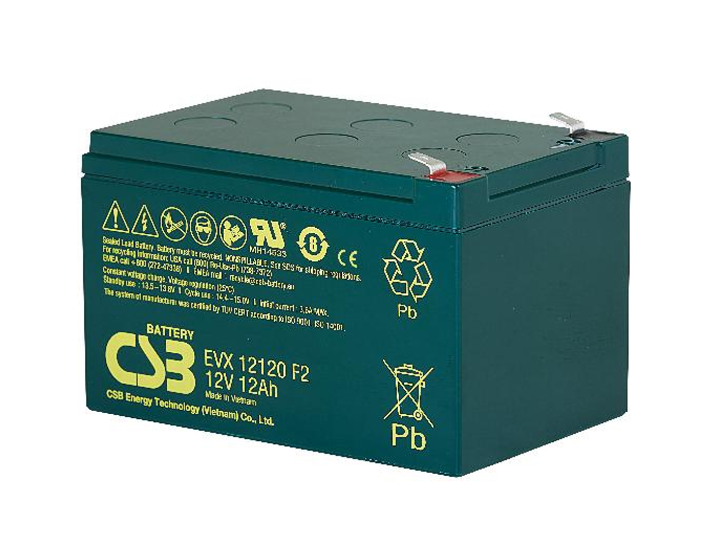 CSB EVX12120 F2 12V 12Ah 深循环阀控式AGM蓄电池