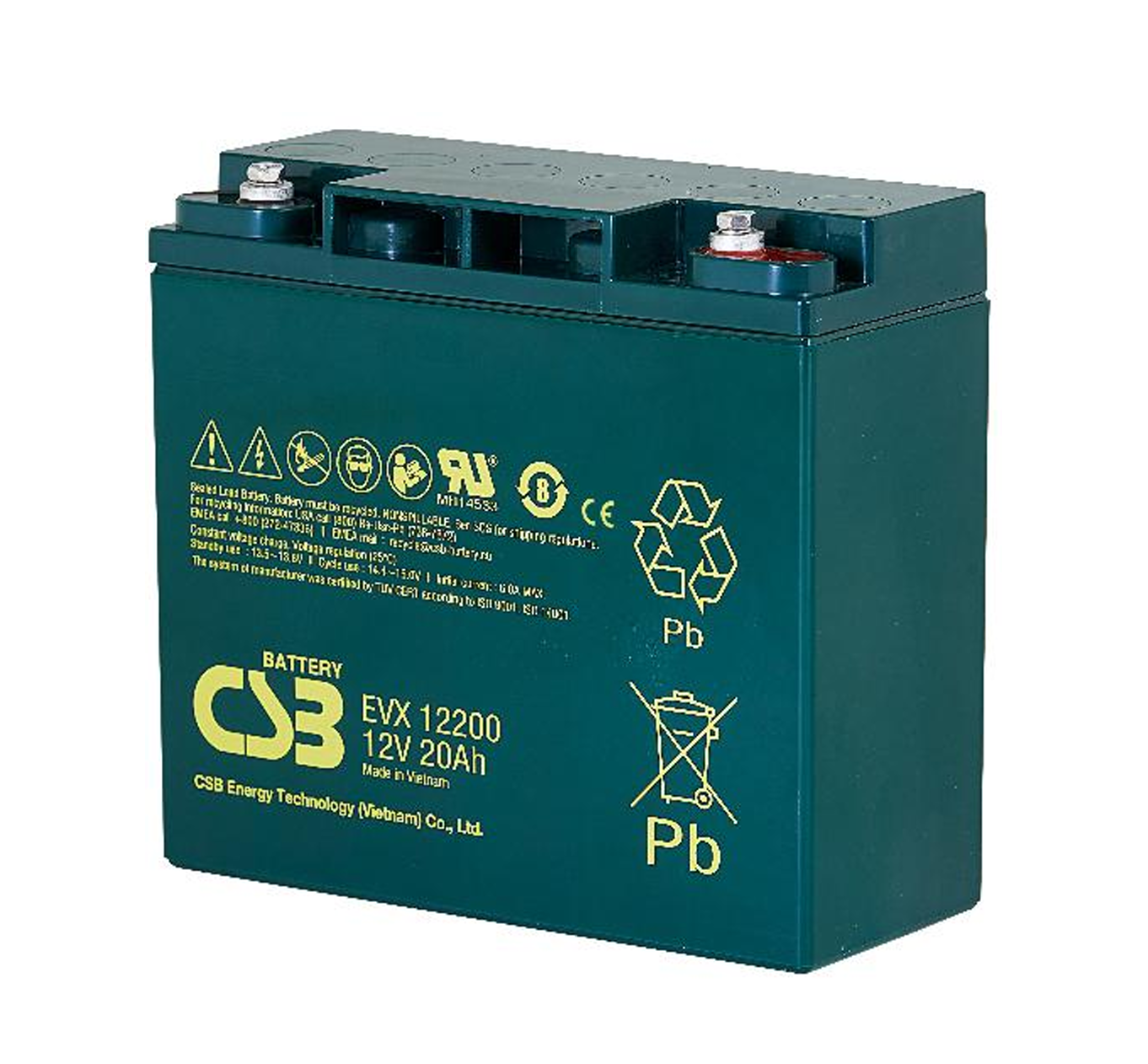 CSB EVX12200 12V 20Ah 深循环阀控式AGM蓄电池